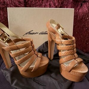Brian Atwood Leather Platform Heels *Brand New*